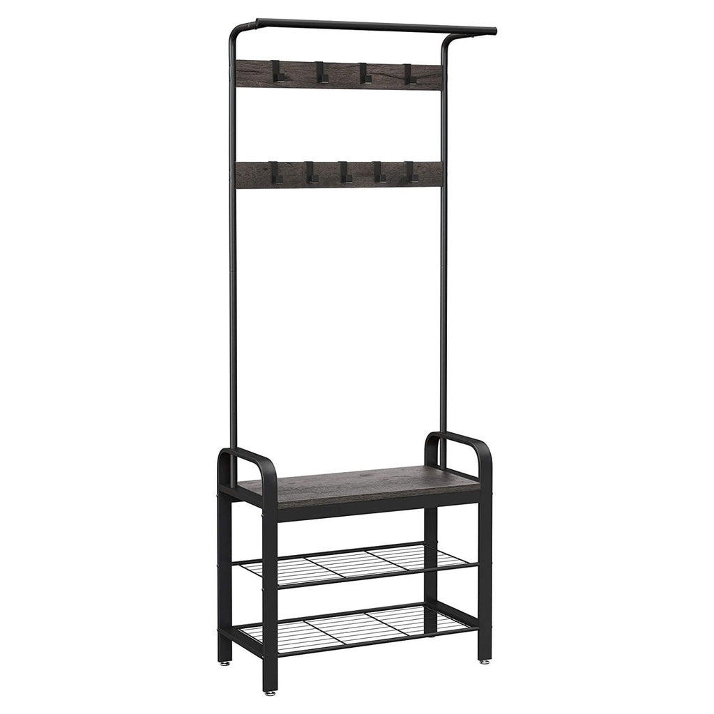 VASAGLE Coat Rack Stand Height 183 cm Hazelnut Brown and Black - Cosy Abode
