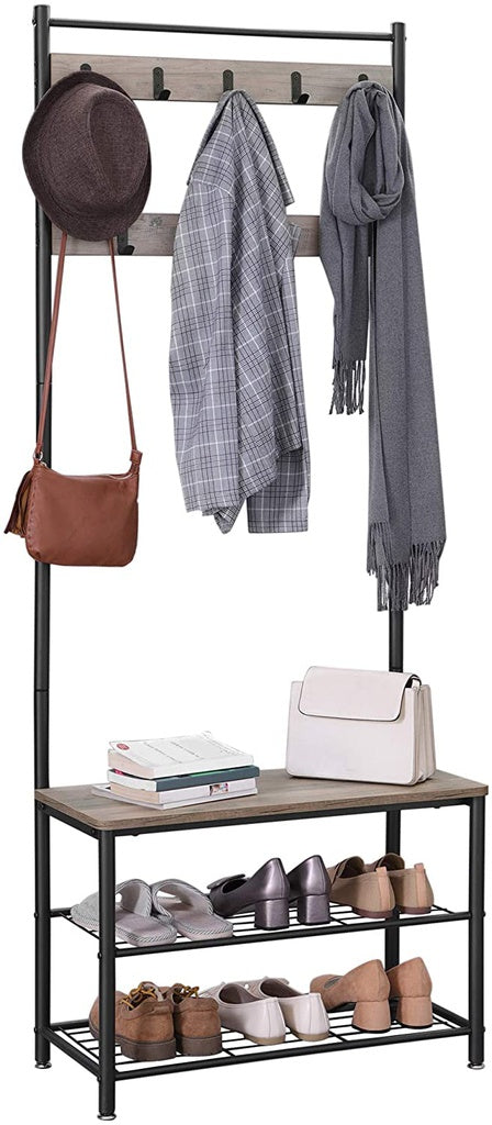 VASAGLE Coat Rack Stand 175cm Greige - Cosy Abode