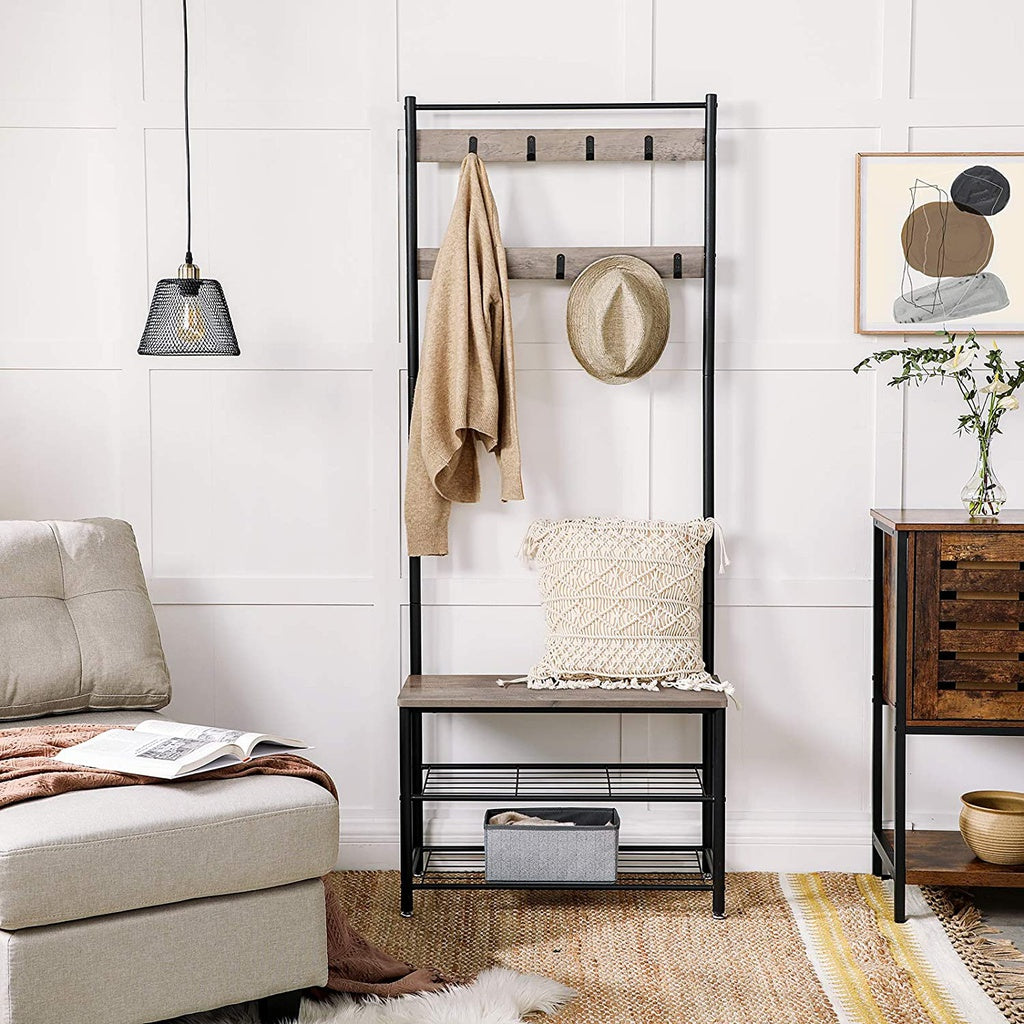 VASAGLE Coat Rack Stand 175cm Greige - Cosy Abode
