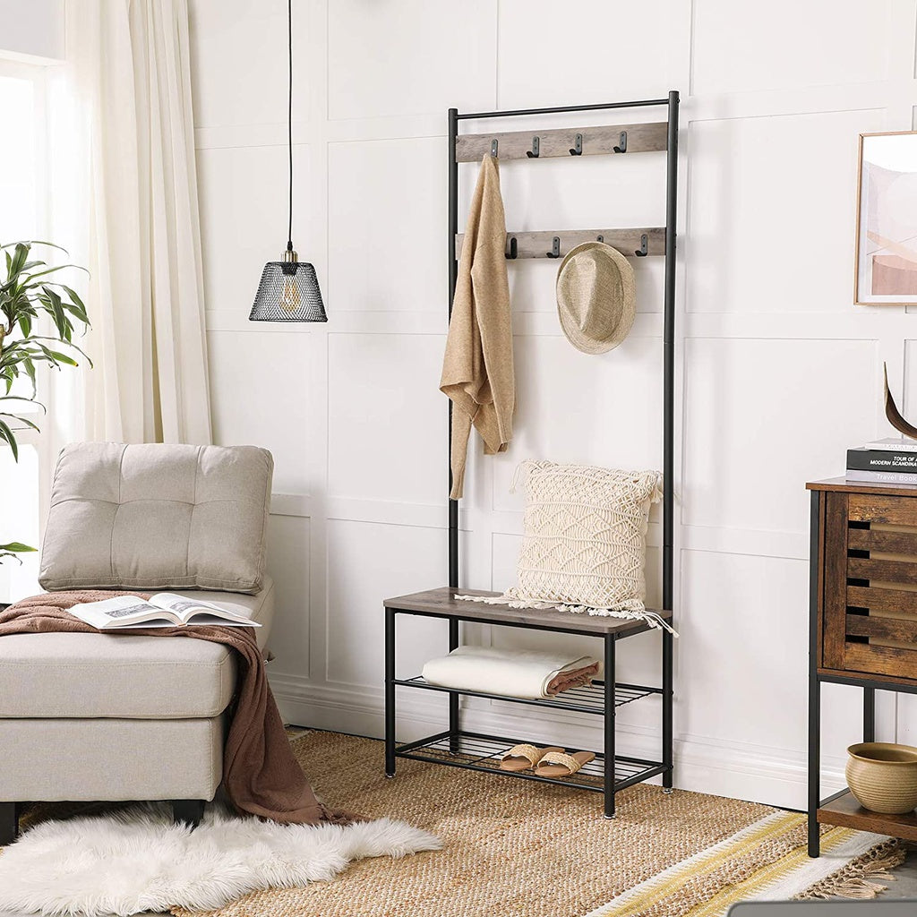 VASAGLE Coat Rack Stand 175cm Greige - Cosy Abode