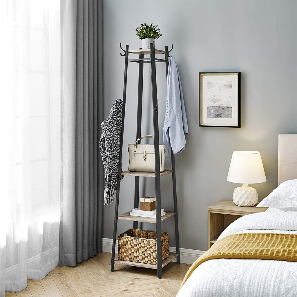 VASAGLE Coat Rack 3 Shelves Greige - Cosy Abode