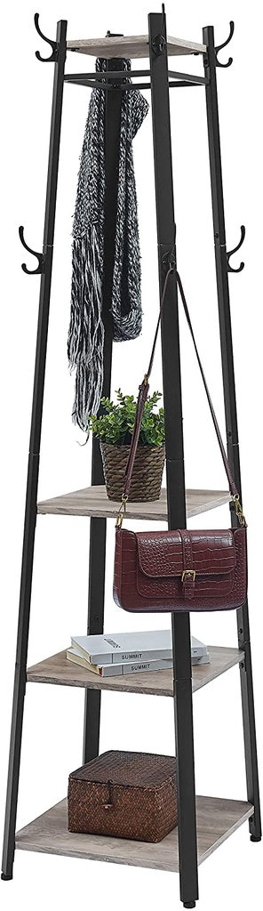VASAGLE Coat Rack 3 Shelves Greige - Cosy Abode