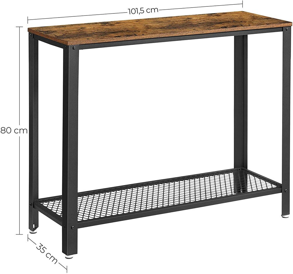 VASAGLE Console Table Rustic Brown and Black - Cosy Abode