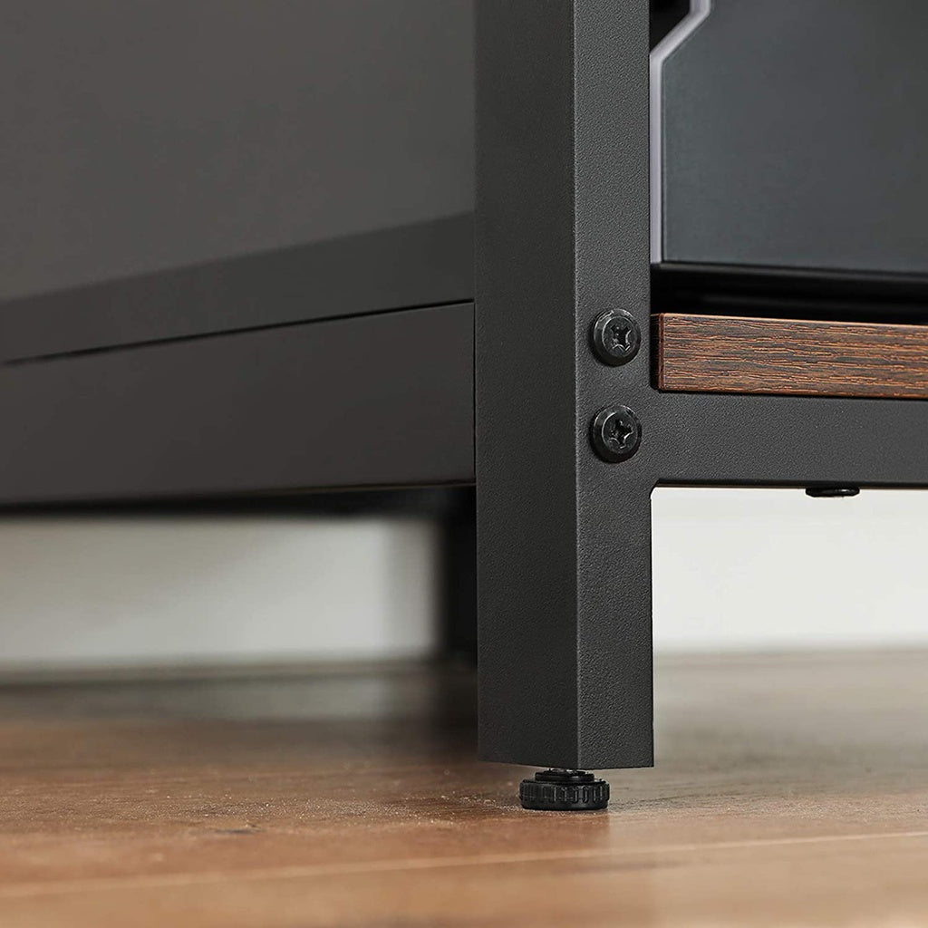 VASAGLE Computer Desk with 2 Shelves Rustic Brown and Black - Cosy Abode