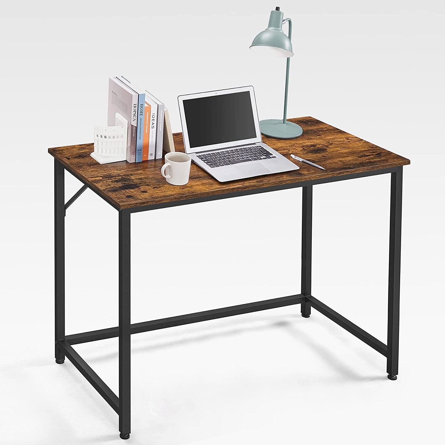 VASAGLE Computer Desk Rustic Brown and Black - Cosy Abode