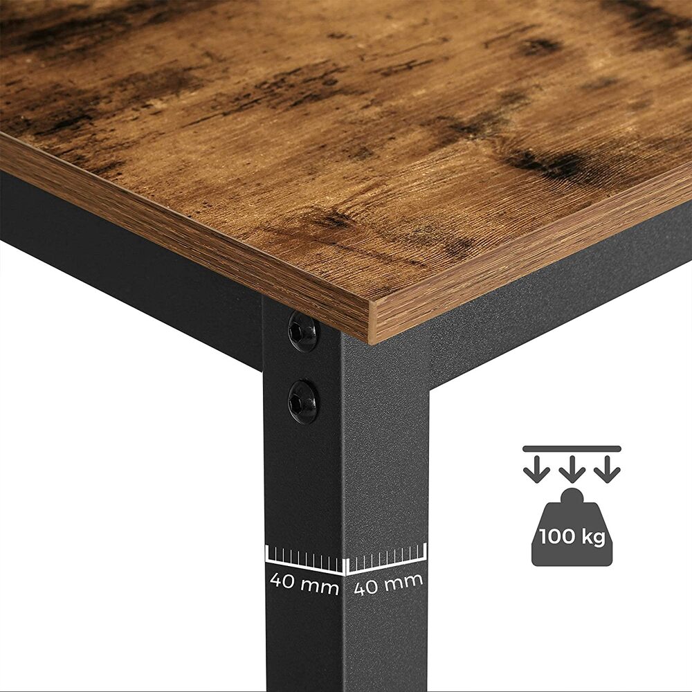 VASAGLE Bar Table with Solid Metal Frame - Wood Look - Cosy Abode