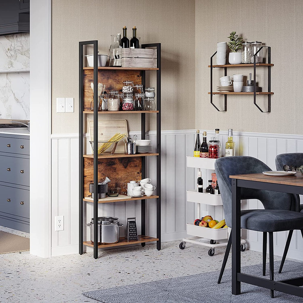 VASAGLE Bookshelf with 5 Shelves Rustic Brown and Black - Cosy Abode