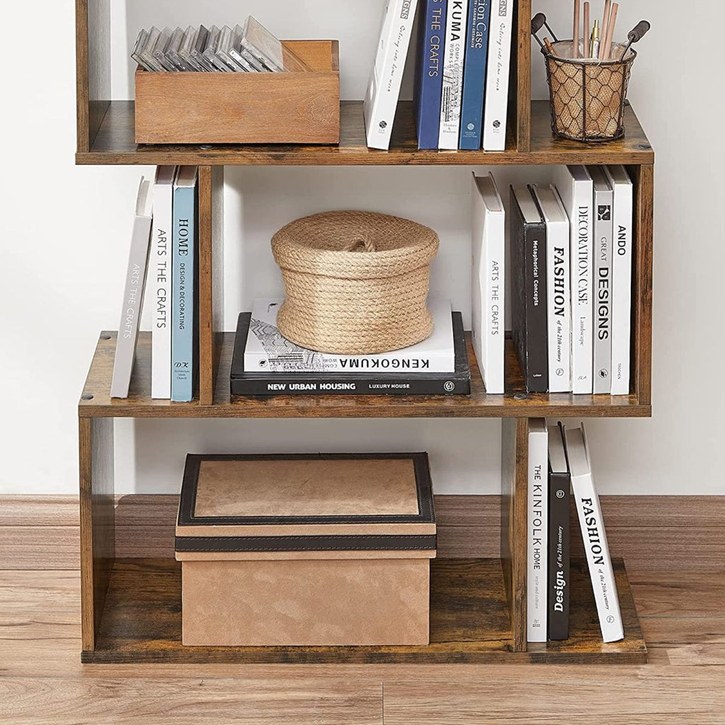 VASAGLE 5-Tier Bookshelf Display Shelf - Rustic Brown - Cosy Abode