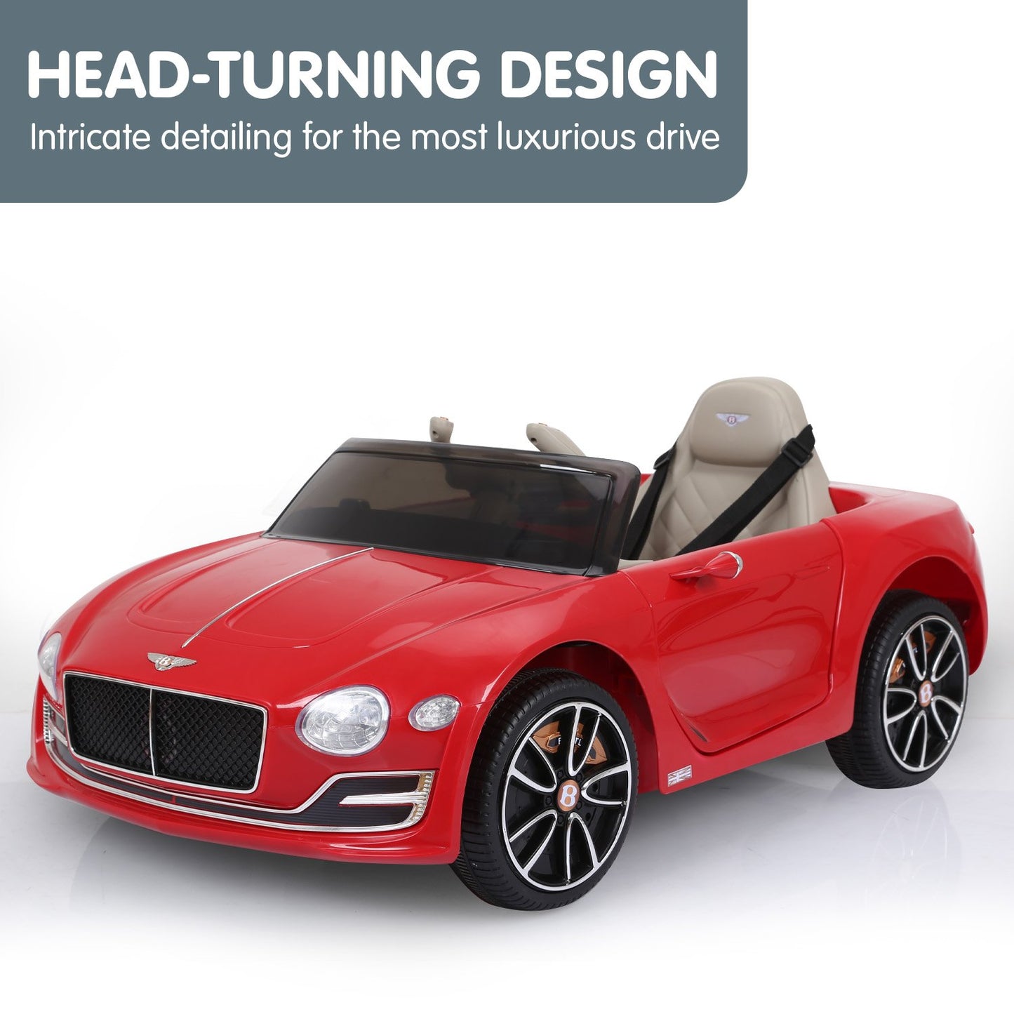 Kahuna Bentley Exp 12 Speed 6E Licensed Kids Ride On Electric Car Remote Control - Red - Cosy Abode