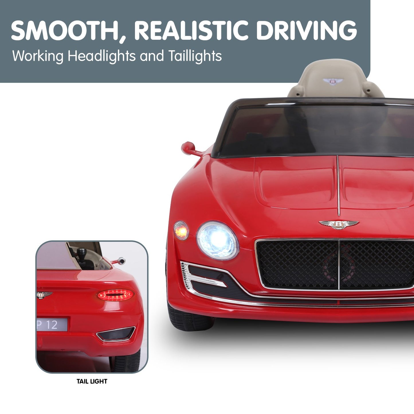 Kahuna Bentley Exp 12 Speed 6E Licensed Kids Ride On Electric Car Remote Control - Red - Cosy Abode
