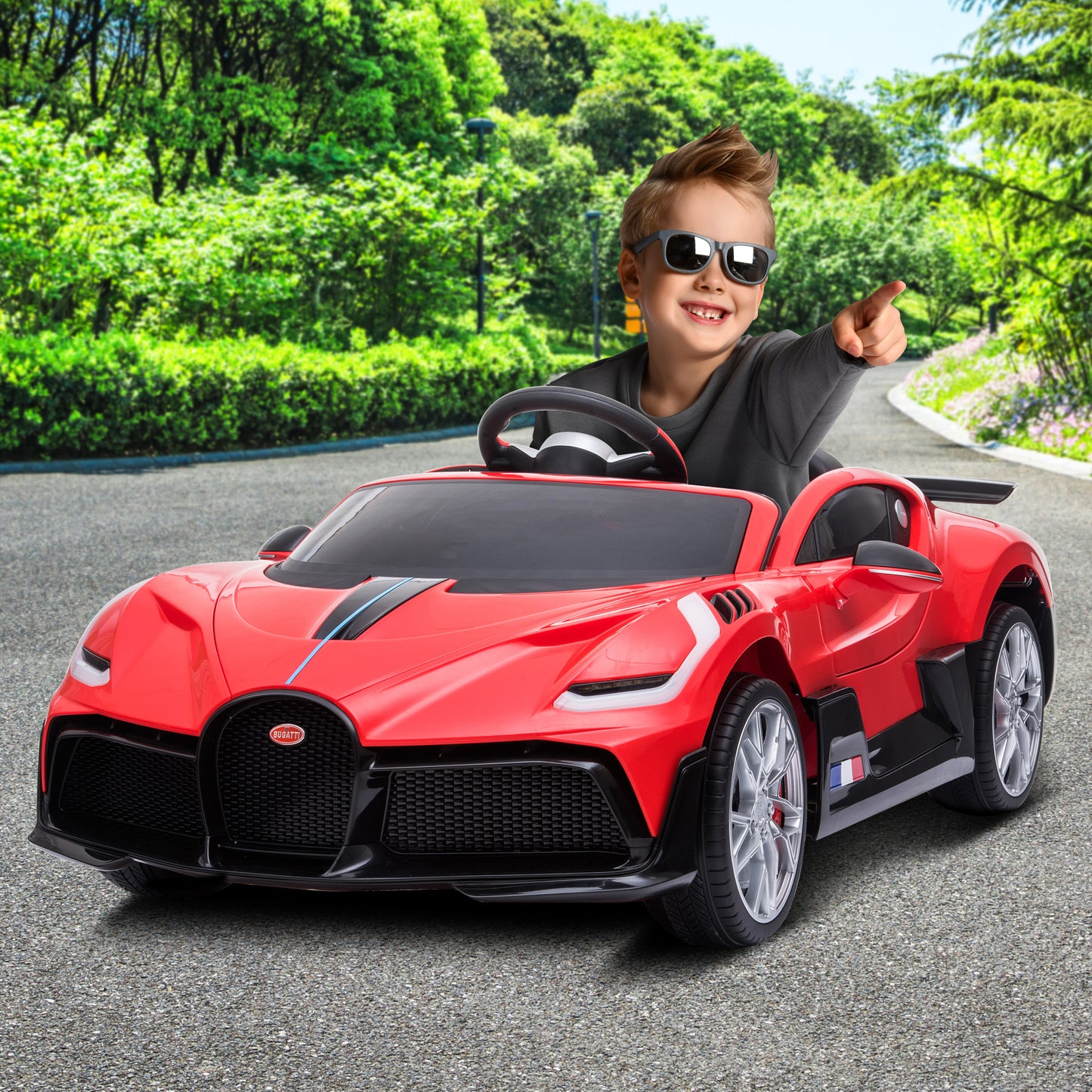 Kahuna Licensed Bugatti Divo Kids Electric Ride On Car - Red - Cosy Abode
