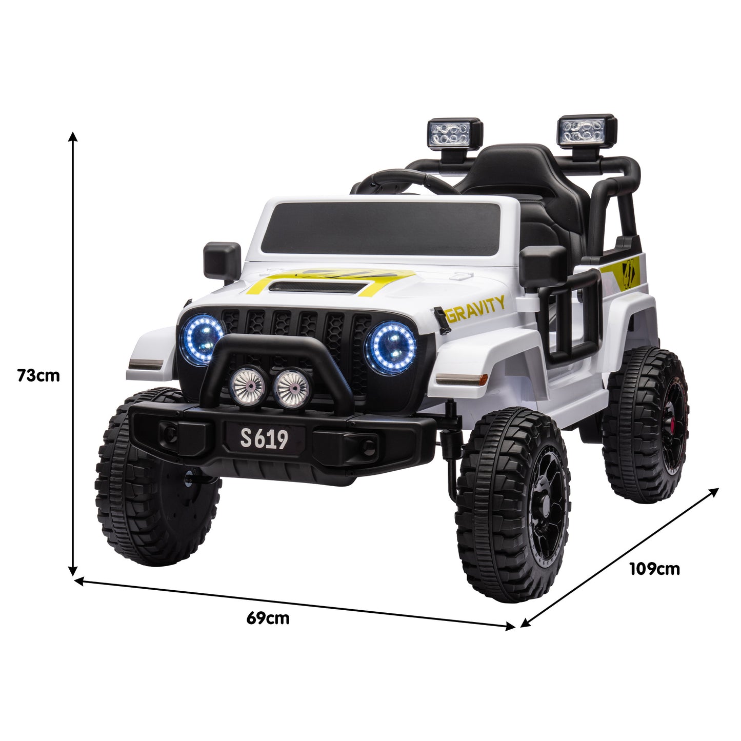 Kahuna S619 Gravity Kids Electric Ride On Car - White - Cosy Abode