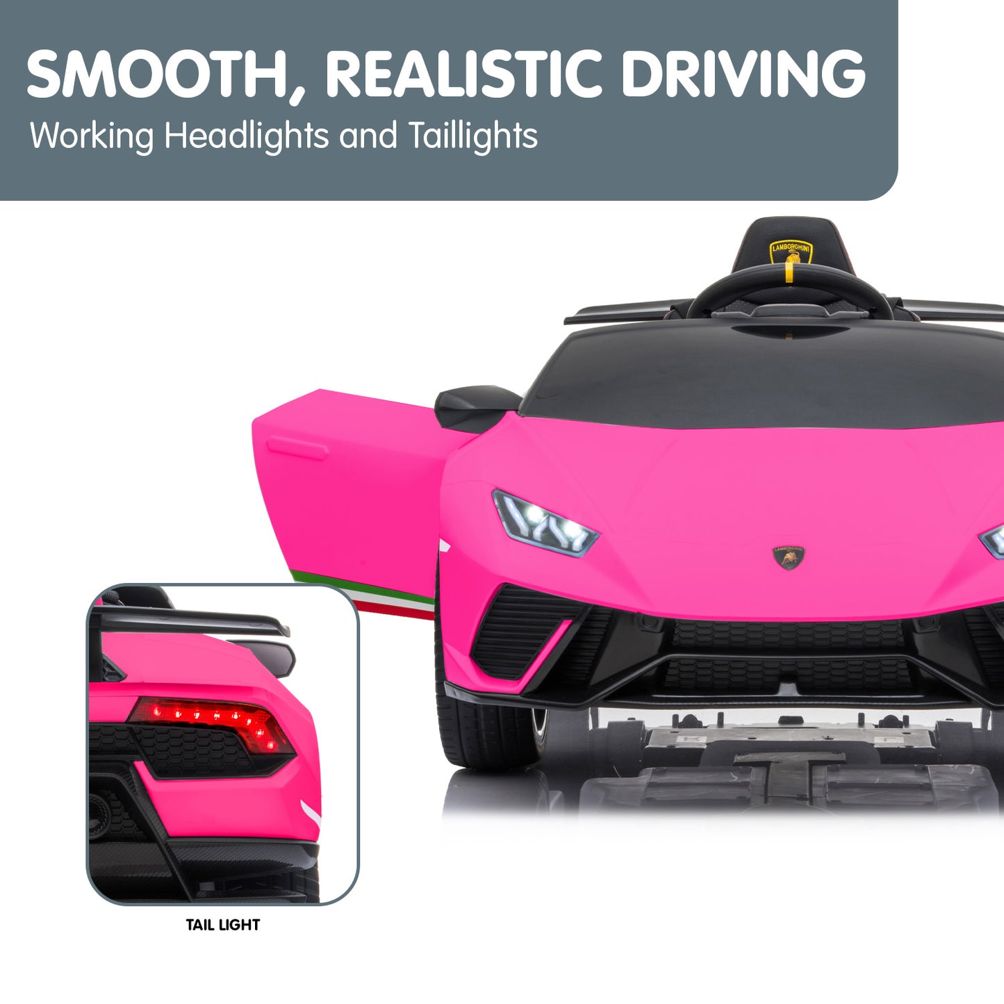 Kahuna Lamborghini Performante Kids Electric Ride On Car Remote Control by Kahuna - Pink - Cosy Abode