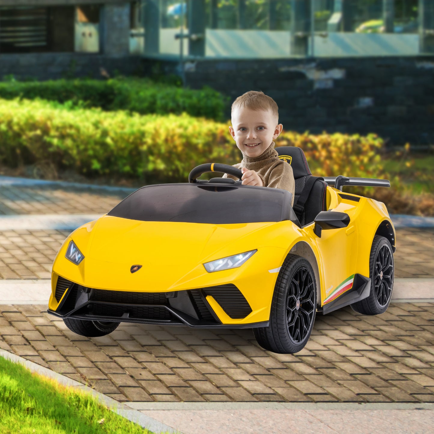 Kahuna Lamborghini Performante Kids Electric Ride On Car Remote Control - Yellow - Cosy Abode