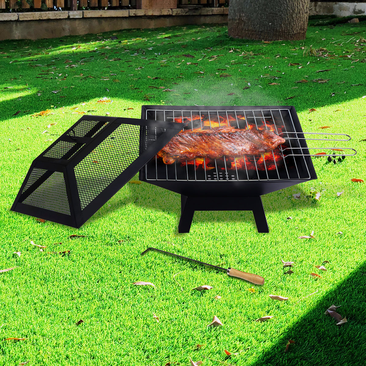 Wallaroo Portable Outdoor Fire Pit for BBQ, Grilling, Cooking, Camping - Cosy Abode