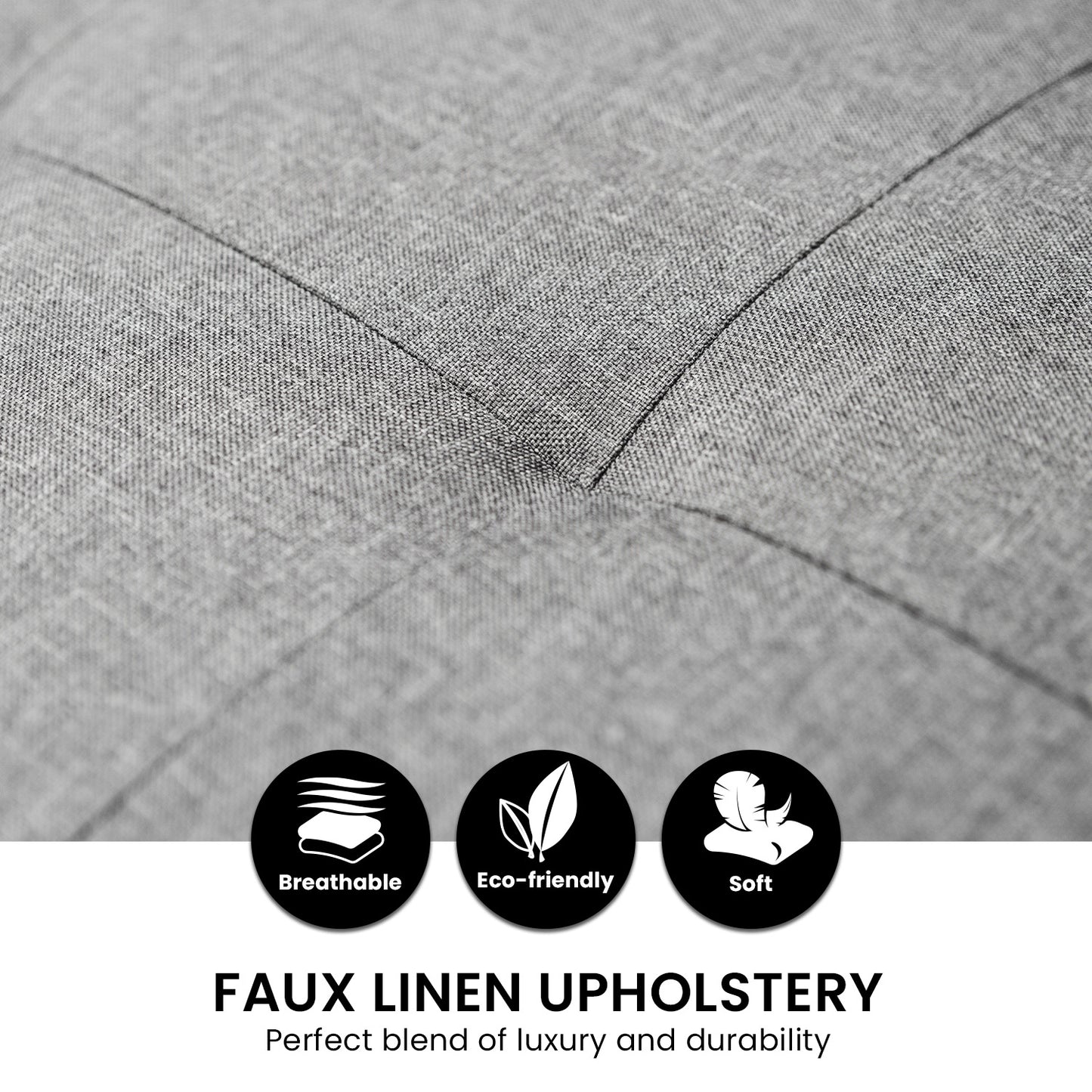 Sarantino Corner Sofa Linen Lounge Couch L-shaped Modular Furniture Home Chaise Grey - Cosy Abode