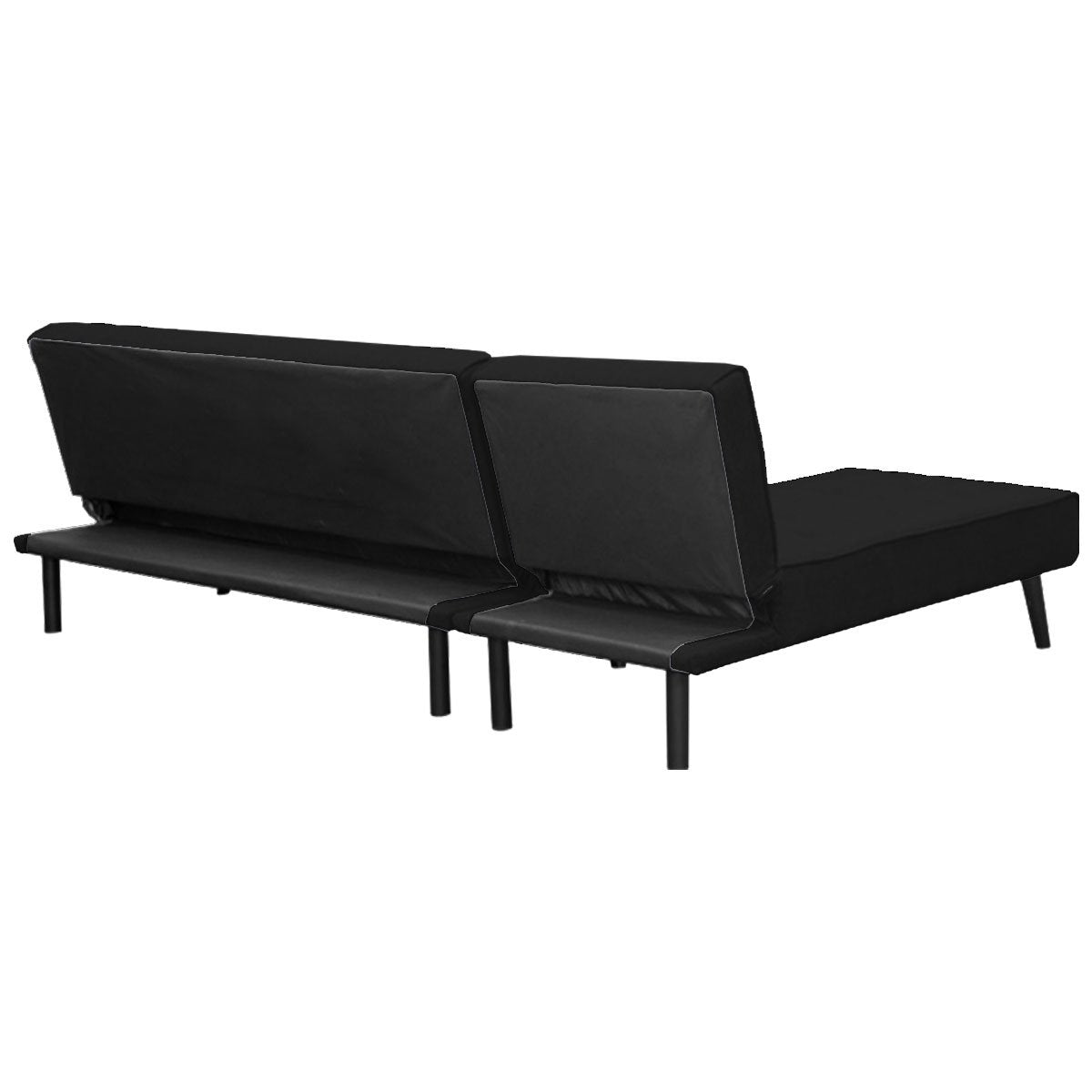 Sarantino 3-seater Corner Sofa Bed With Lounge Chaise Couch Furniture Black - Cosy Abode