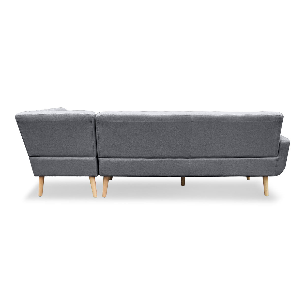 Sarantino Faux Linen Corner Sofa Lounge L-shaped with Chaise Dark Grey - Cosy Abode