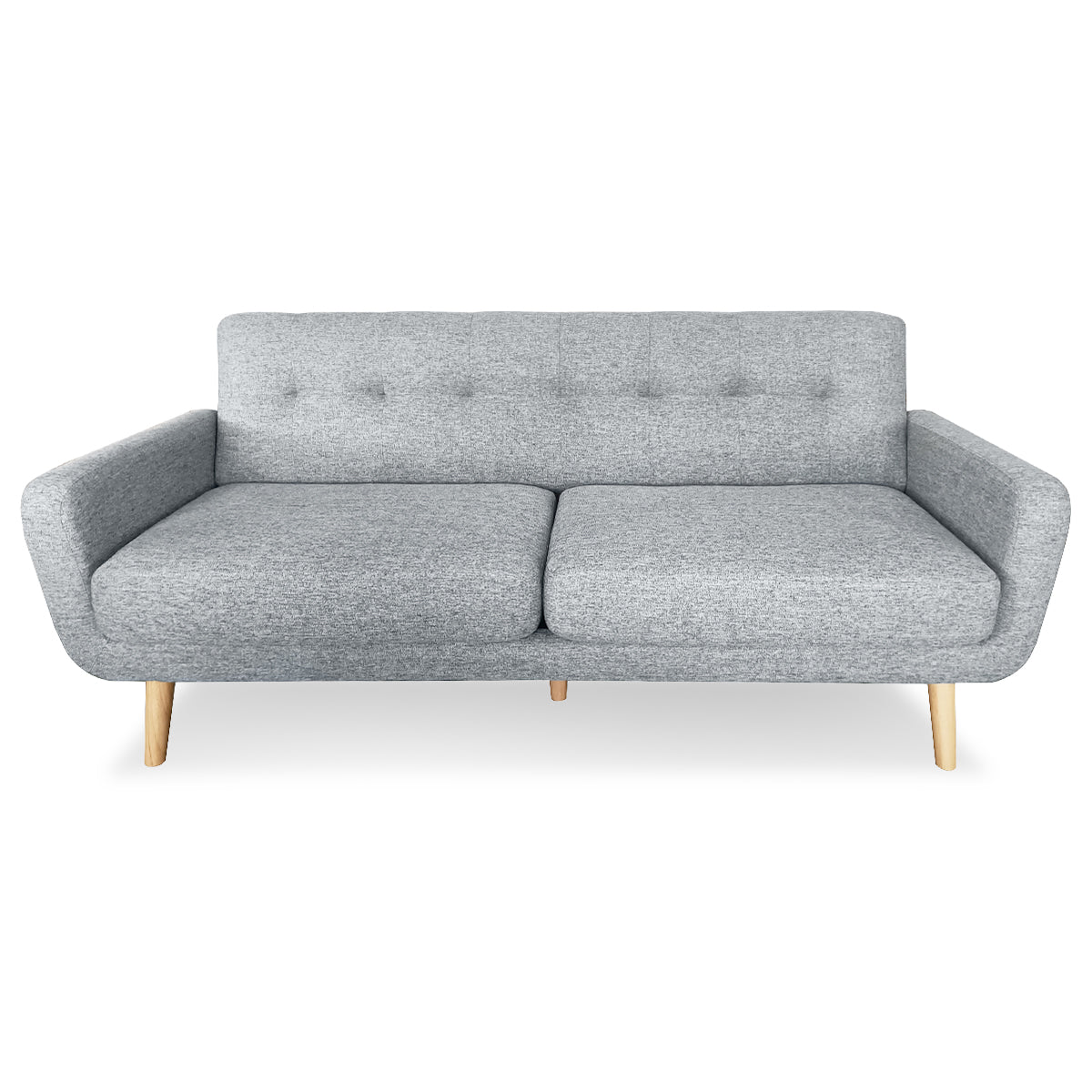 Sarantino 6-Seater Linen Sofa Set Couch Futon - Light Grey - Cosy Abode