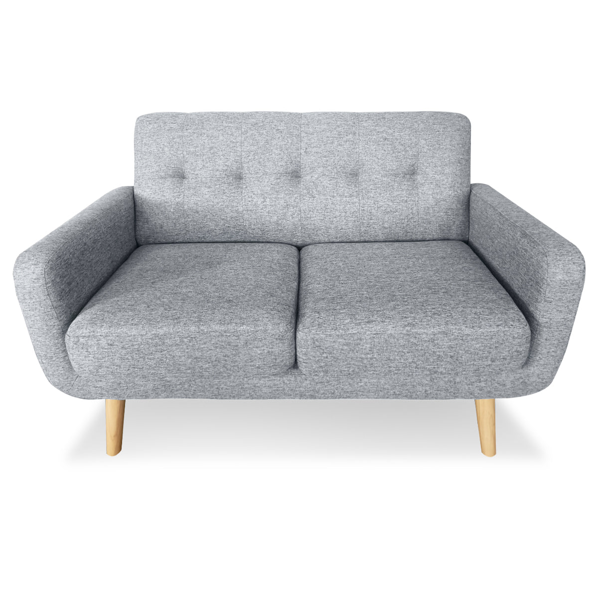 Sarantino 6-Seater Linen Sofa Set Couch Futon - Light Grey - Cosy Abode