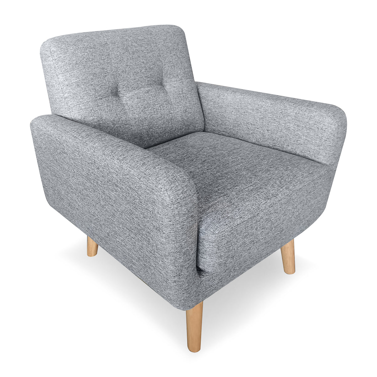 Sarantino 6-Seater Linen Sofa Set Couch Futon - Light Grey - Cosy Abode