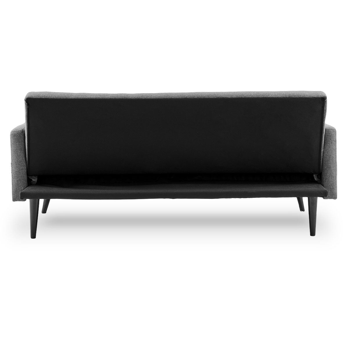Sarantino Tufted Faux Linen 3-Seater Sofa Bed with Armrests - Light Grey - Cosy Abode