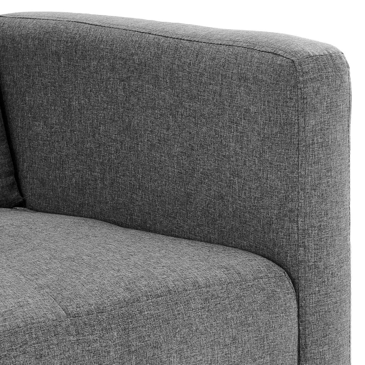Sarantino Tufted Faux Linen 3-Seater Sofa Bed with Armrests - Light Grey - Cosy Abode