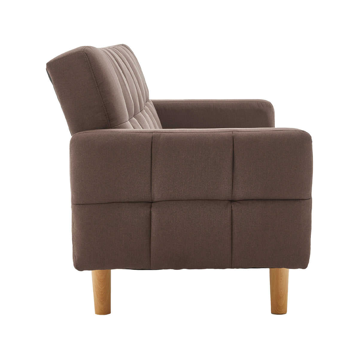 Sarantino 3-Seater Fabric Sofa Bed Futon - Brown - Cosy Abode