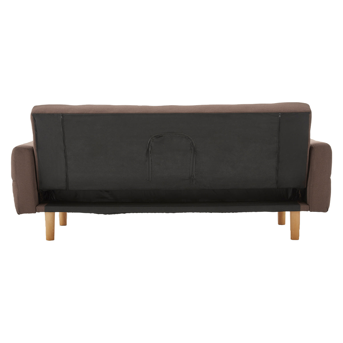 Sarantino 3-Seater Fabric Sofa Bed Futon - Brown - Cosy Abode