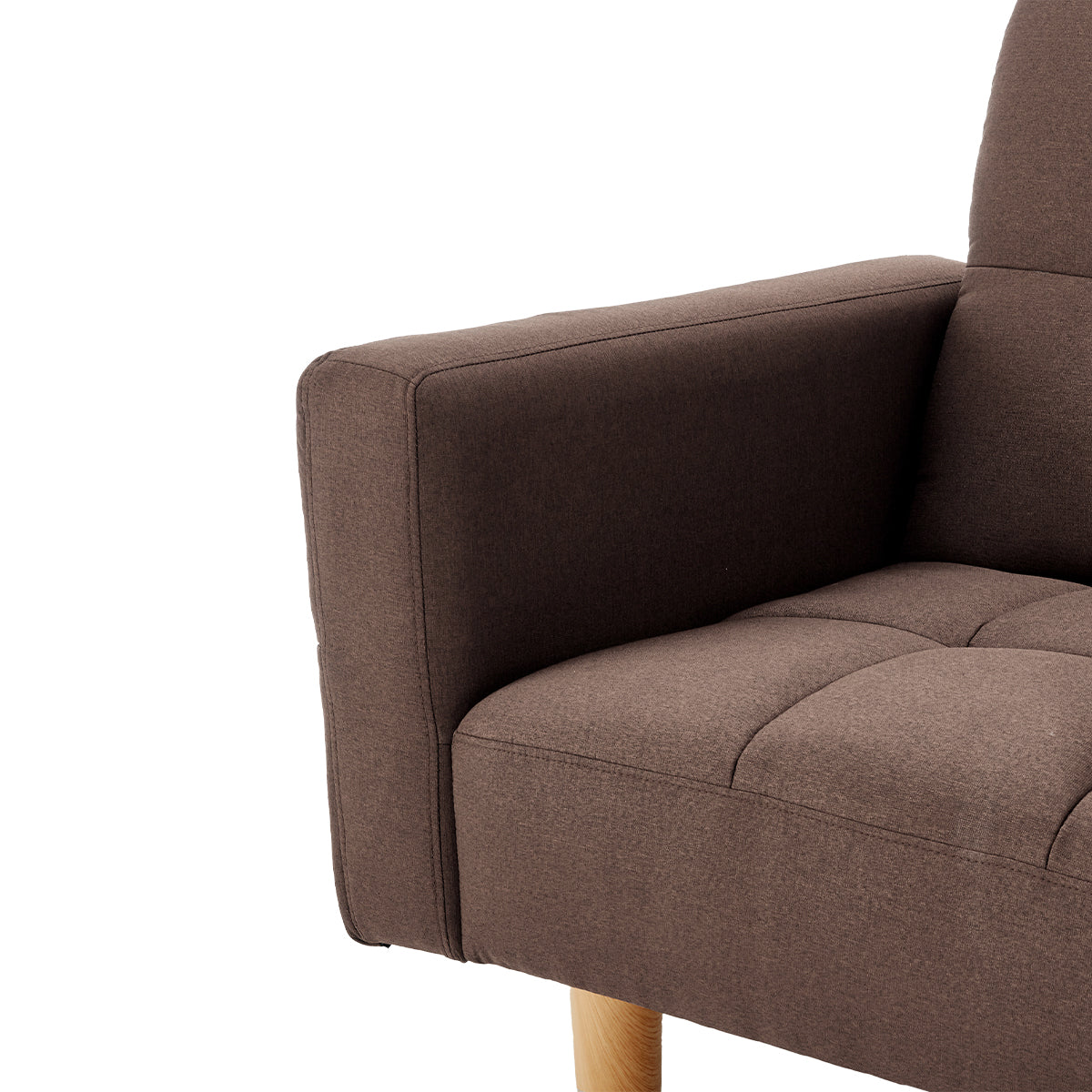 Sarantino 3-Seater Fabric Sofa Bed Futon - Brown - Cosy Abode