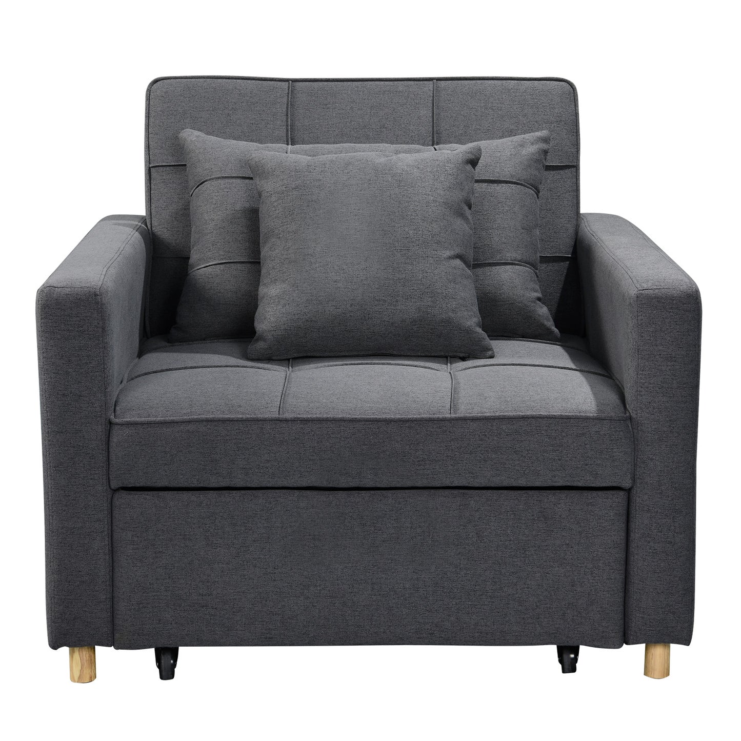 Sarantino Suri 3-in-1 Convertible Lounge Chair Bed - Dark Grey - Cosy Abode