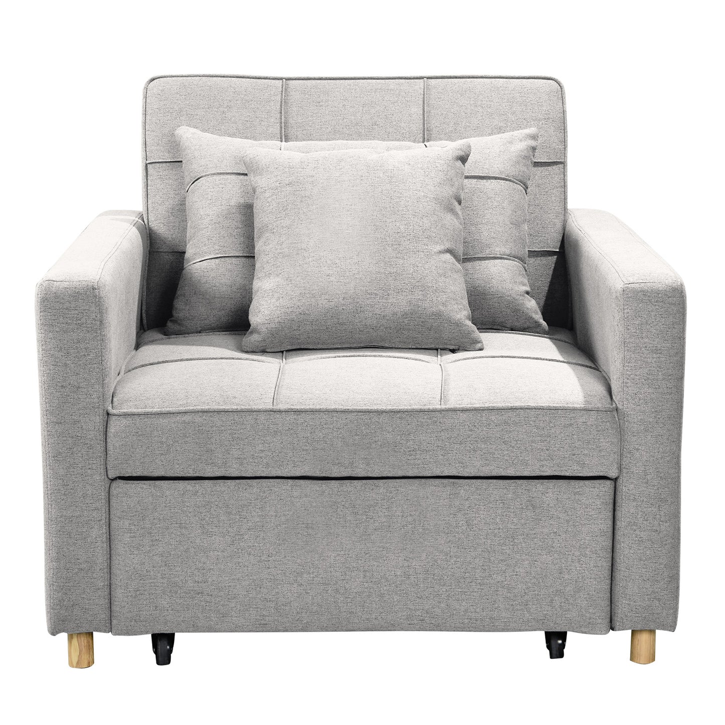 Sarantino Suri 3-in-1 Convertible Sofa Chair Bed Lounger - Light Grey - Cosy Abode
