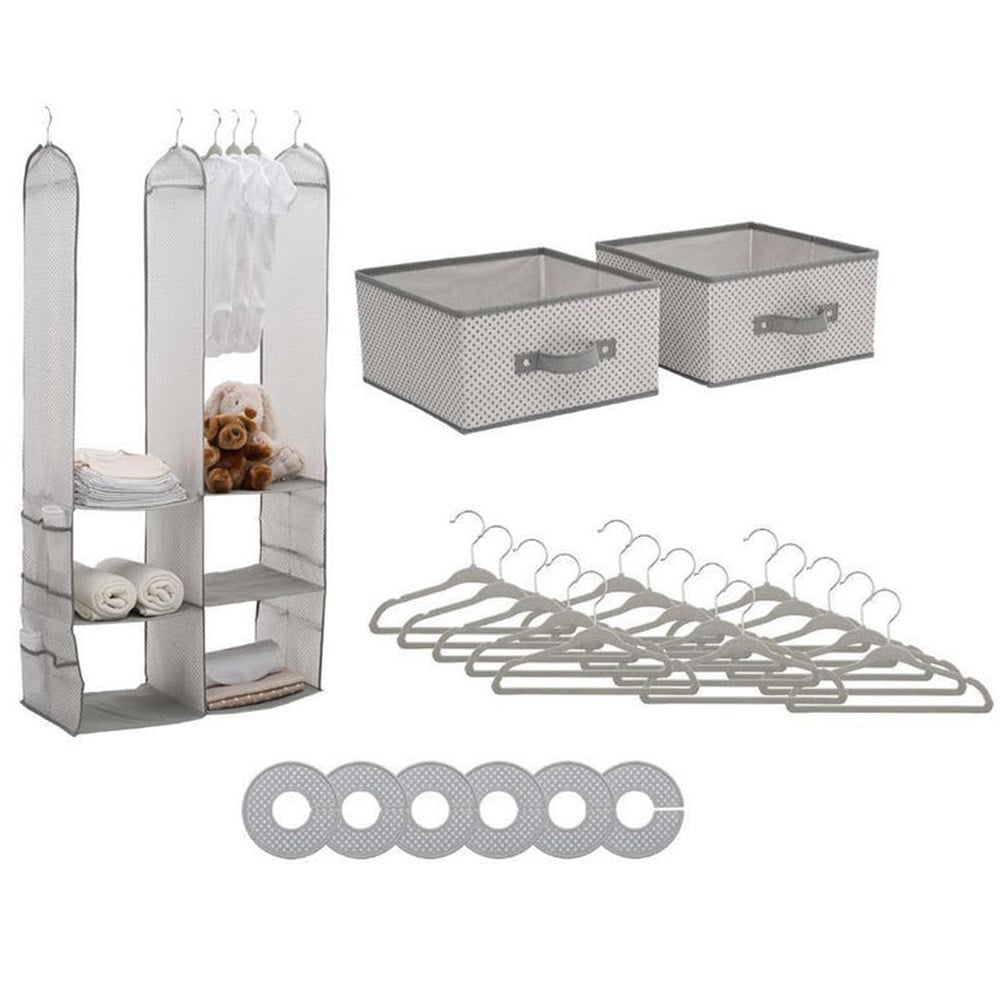 Delta Children 24 Piece Nursery Storage Set - Cool Grey Cool Grey - Cosy Abode