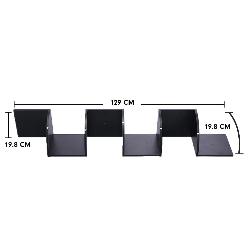 Sarantino 5 Tier Corner Wall Shelf Display Shelves Dvd Book Storage Rack Floating Mounted - Black - Cosy Abode