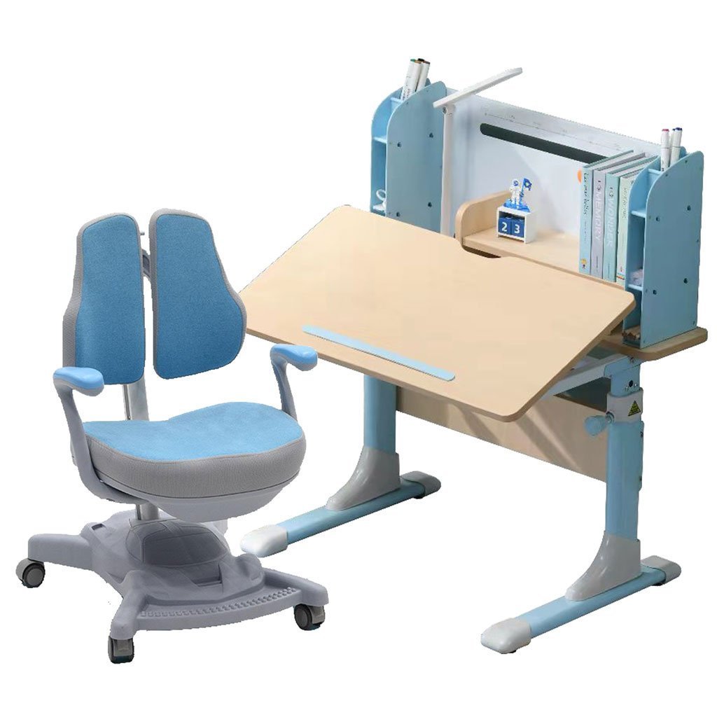 Height Adjustable Children Kids Ergonomic Study Desk Chair Set 80cm Blue AU - Cosy Abode