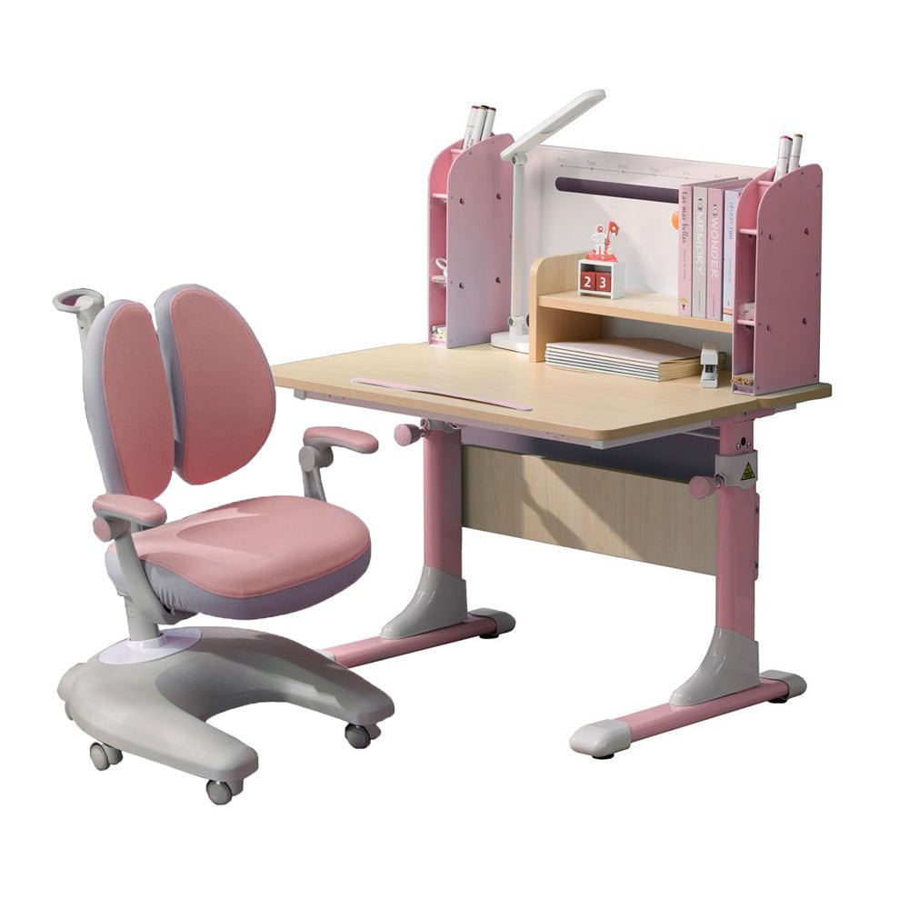 Height Adjustable Children Kids Ergonomic Study Desk 80cm Pink AU - Cosy Abode