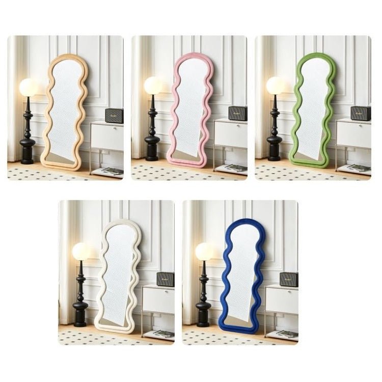 Elegance Curvy Floor Mirror Full Length - Birch White 170cm x 70cm - Cosy Abode