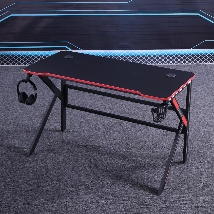 Gaming Desk Desktop PC Computer Desks Desktop Racing Table Office Laptop Home K-Shaped Legs Black 120cm - Cosy Abode