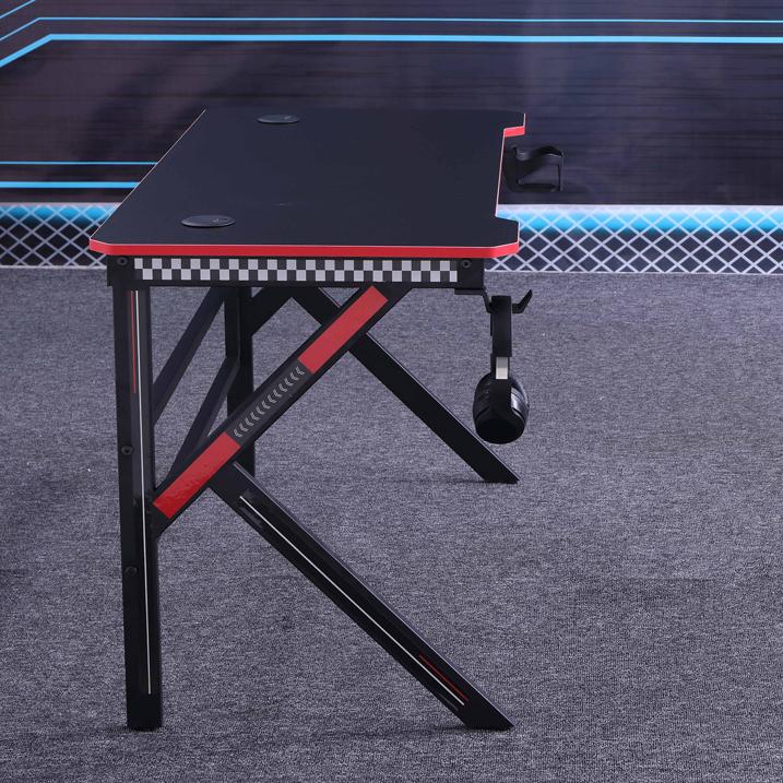 Gaming Desk Desktop PC Computer Desks Desktop Racing Table Office Laptop Home K-Shaped Legs Black 120cm - Cosy Abode