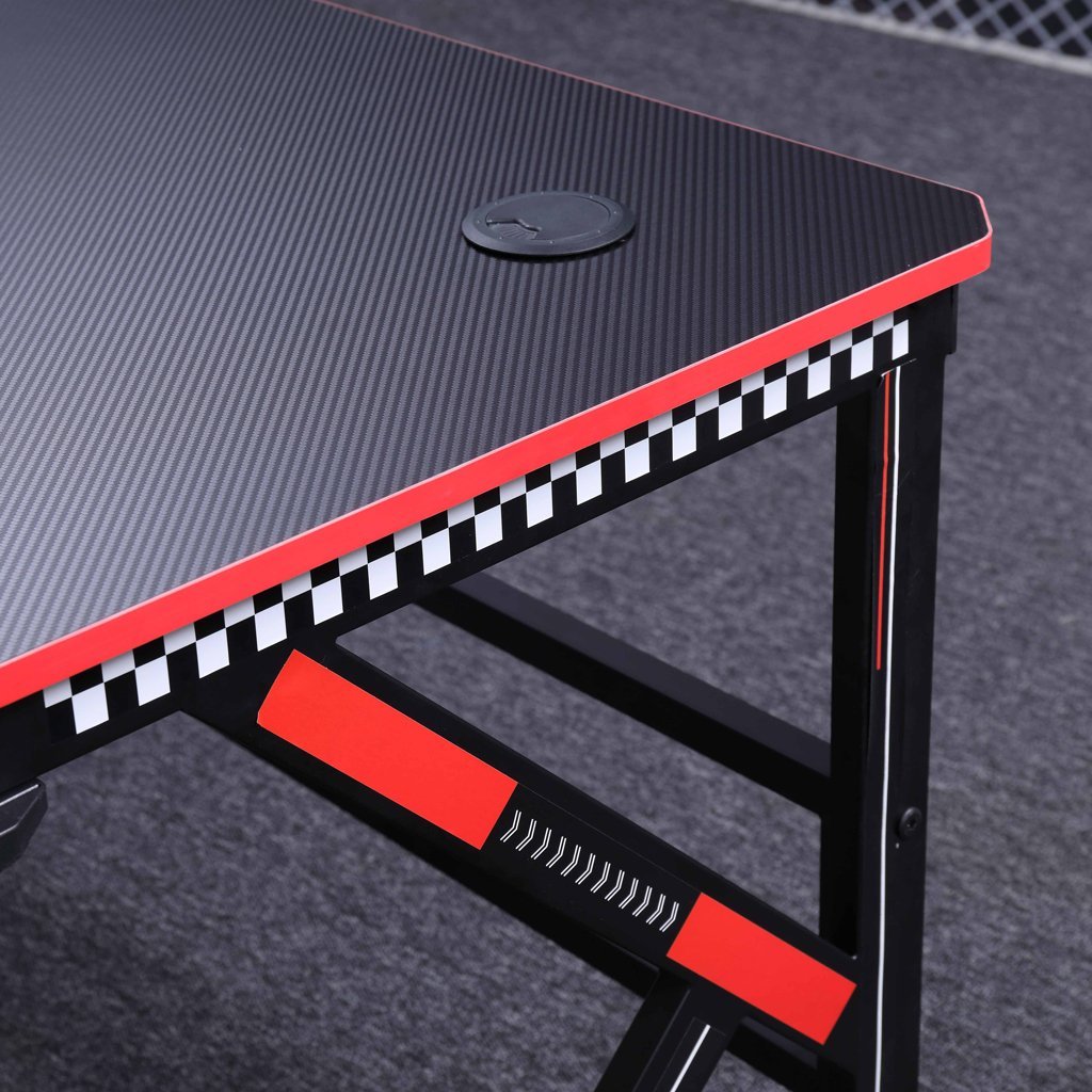 Gaming Desk Desktop PC Computer Desks Desktop Racing Table Office Laptop Home K-Shaped Legs Black 120cm - Cosy Abode