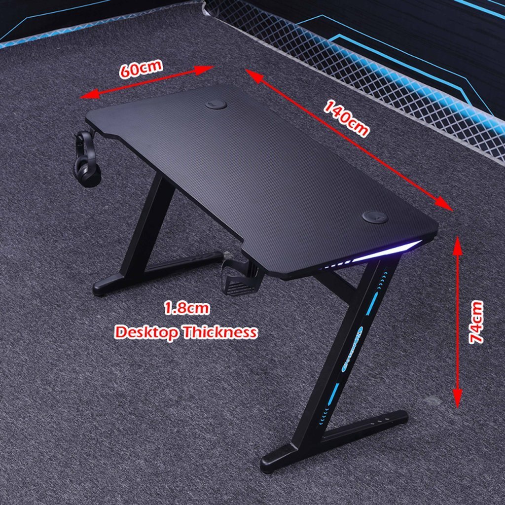 D2105 140cm Gaming Desk Desktop PC Computer Desks Desktop Racing Table Office Laptop Home AU - Cosy Abode