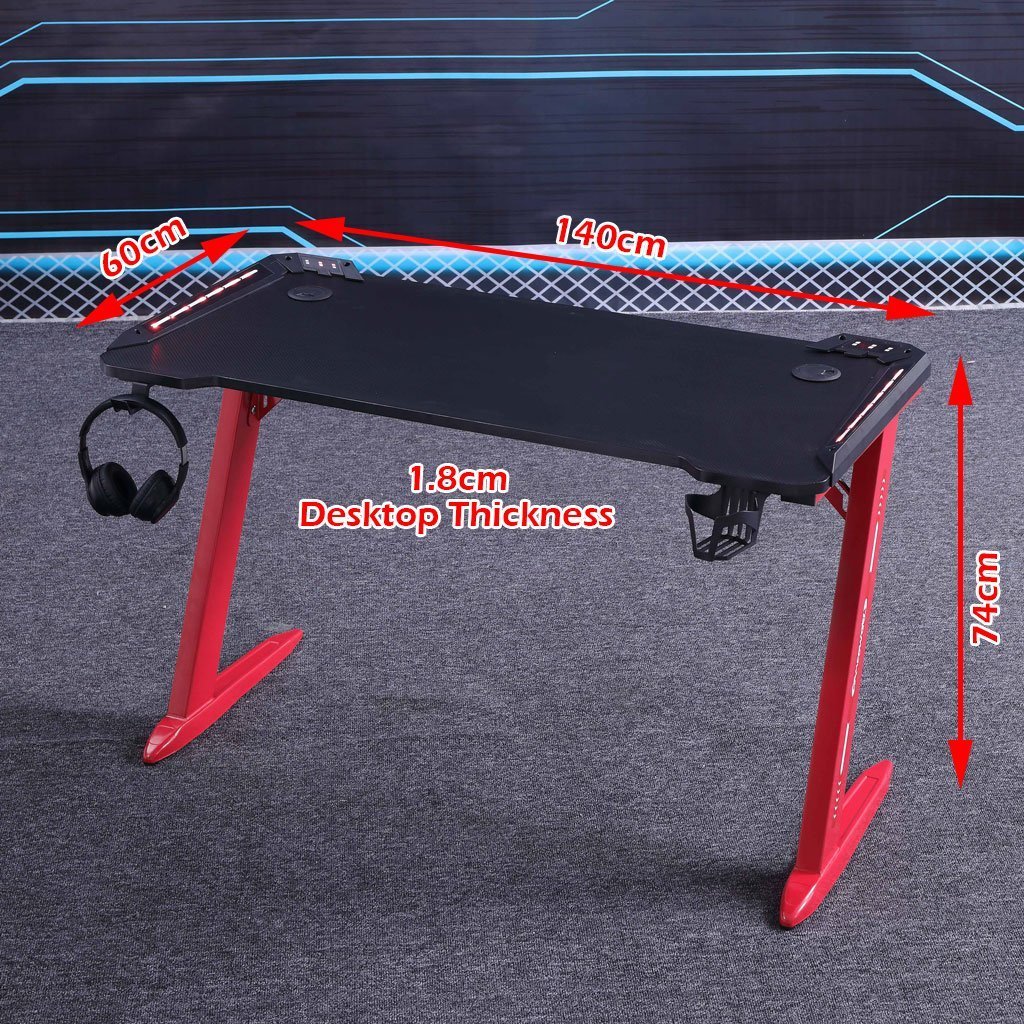 D2105 140cm Gaming Desk Desktop PC Computer Desks Desktop Racing Table Office Laptop Home AU - Cosy Abode