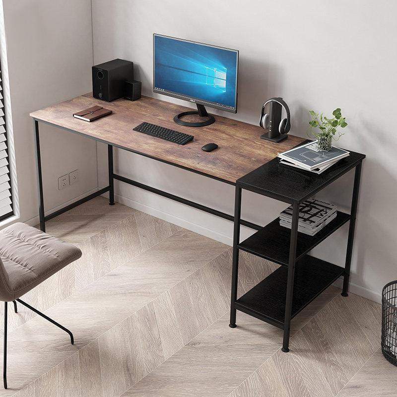 Computer Table Desk Book Storage Student Study Home Office Workstation Vintage Oak Finish - Cosy Abode