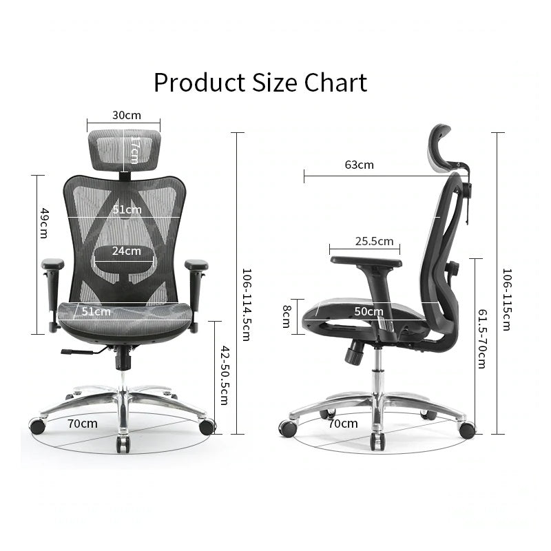 Sihoo M57 Ergonomic Office Chair, Computer Chair Desk Chair High Back Chair Breathable,3D Armrest and Lumbar Support Grey without Footrest - Cosy Abode