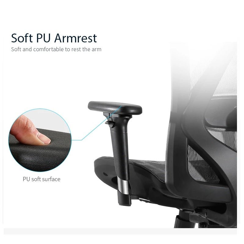Sihoo M57 Ergonomic Office Chair, Computer Chair Desk Chair High Back Chair Breathable,3D Armrest and Lumbar Support Grey without Footrest - Cosy Abode