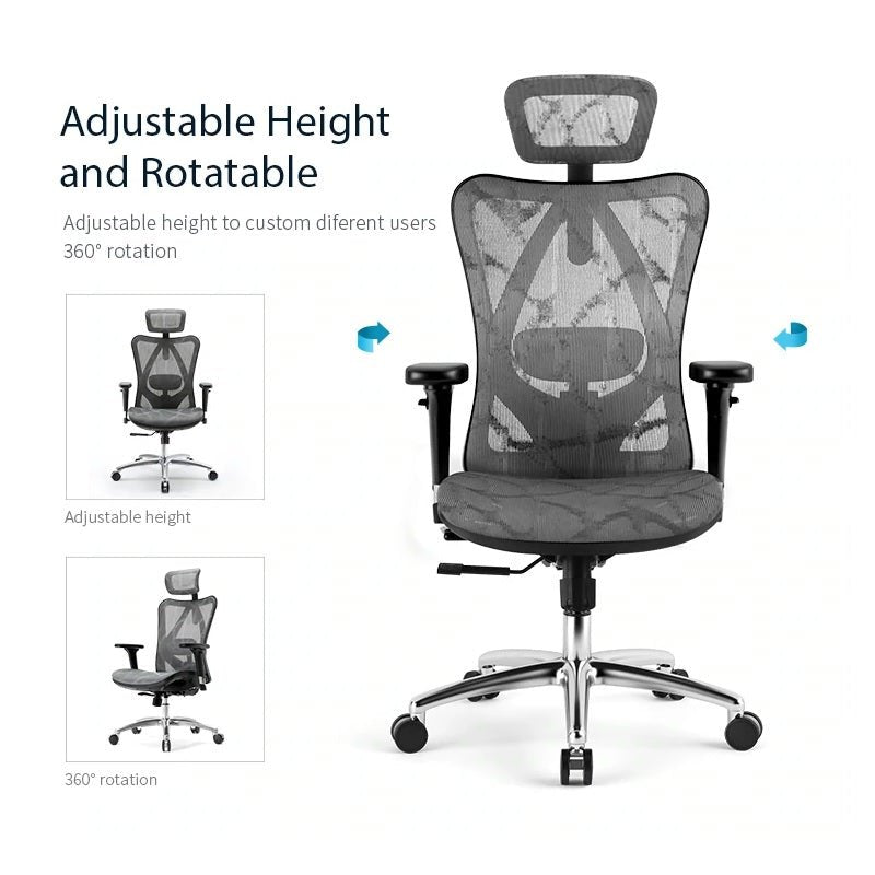 Sihoo M57 Ergonomic Office Chair, Computer Chair Desk Chair High Back Chair Breathable,3D Armrest and Lumbar Support Black with Footrest - Cosy Abode