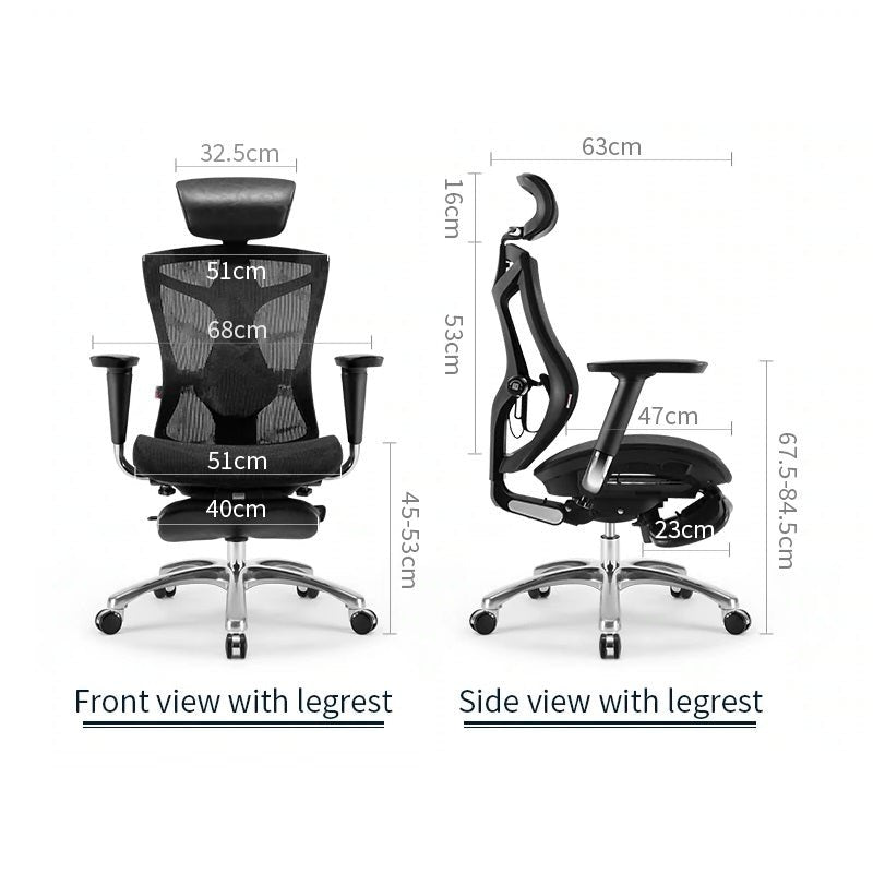 Sihoo Ergonomic Office Chair V1 4D Adjustable High-Back Breathable With Footrest And Lumbar Support Black - Cosy Abode