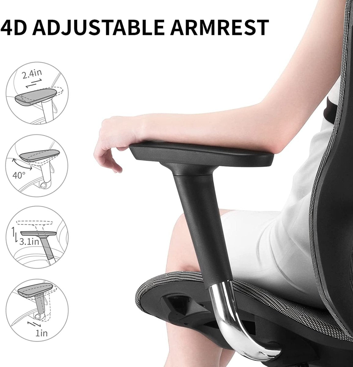 Sihoo Ergonomic Office Chair V1 4D Adjustable High-Back Breathable With Footrest And Lumbar Support Black - Cosy Abode