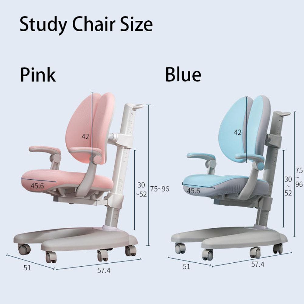 Solid Rubber Wood Height Adjustable Children Kids Ergonomic Blue Study Desk Chair Set 120cm AU - Cosy Abode