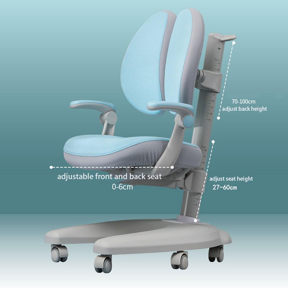 Solid Rubber Wood Height Adjustable Children Kids Ergonomic Blue Study Desk Chair Set 120cm AU - Cosy Abode